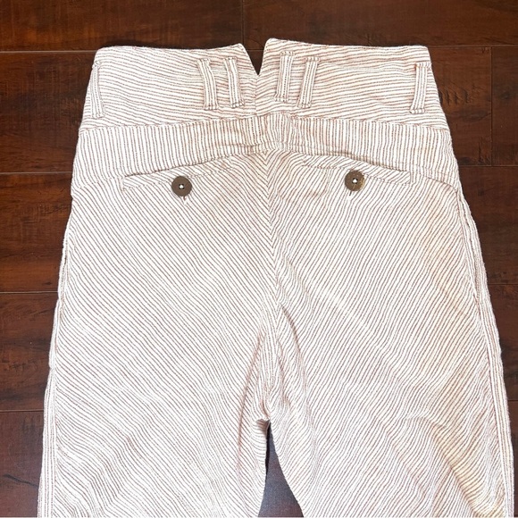 FREE PEOPLE Rumors Yarn Dye Harem Pants Natural Red Cream High Rise Crop Size 2 - Picture 6 of 12